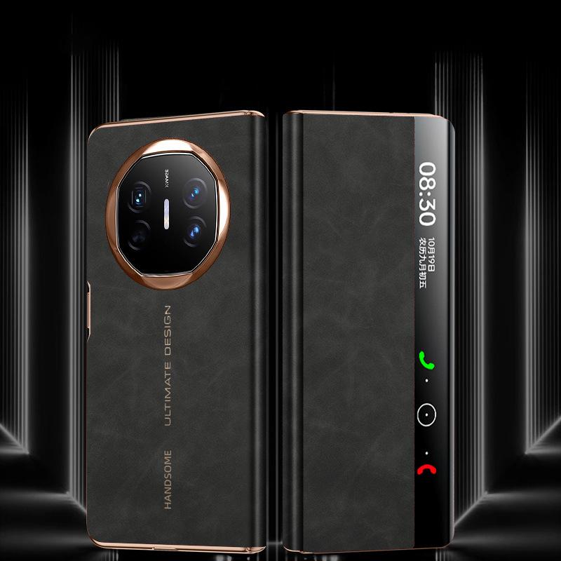 Suitable for Huawei MateX6 Mobile Phone Case Sheepba Picosecond Transform Smart Window Folding Anti-fall Flip Business Men's Leather Case