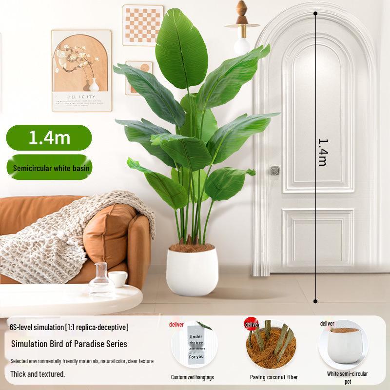 Large Artificial Traveler's Palm and Bird of Paradise Potted Tree for Indoor Decoration