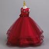 Girls Party Evening Dress Skirt Flower Mesh Tutu Middle and Big Kids Long Christmas Performance Costume 632 Children's Princess