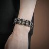Bracciale Lungo 22/24CM Largo 21MM Uomo Rock And Roll Catena da Motociclista Braccialetti da Uomo Braccialetti Pesanti in Acciaio Inossidabile Gioielli Biker