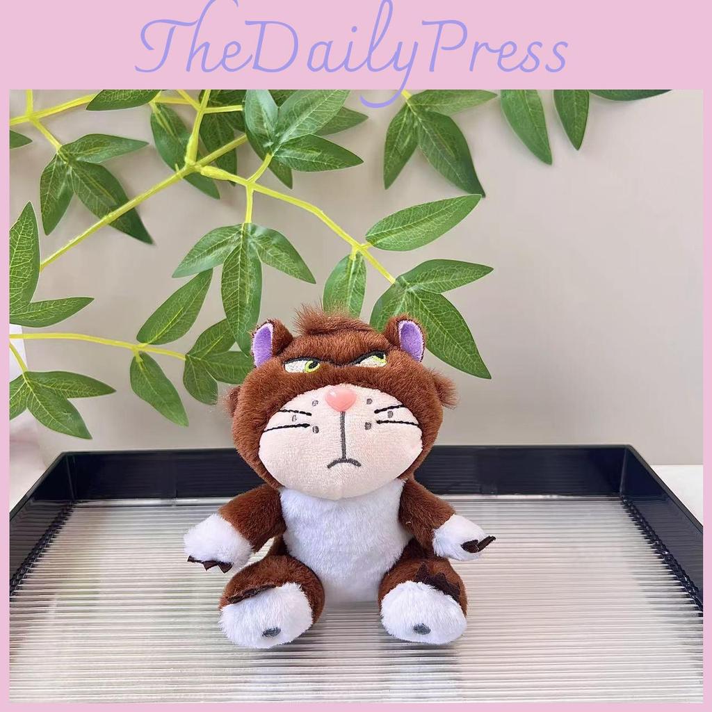 Lucifer Cartoon Cuddly Cat Plush Keychain Fun Gray Pink Brown Bag Charm Pendant