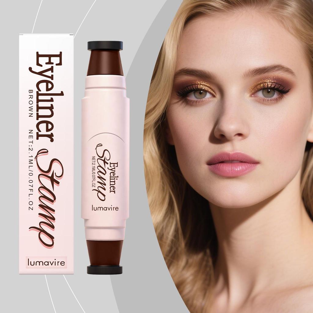 Lumavire Quick-Drying Brown Eyeliner Stamp Pen: Lazy-Person's High-Pigment Natural Soft-Focus Solution.