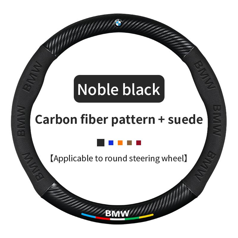 AXLUY1 For BMW M Power X3 X4 X5 X7 E36 E39 E46 E60 E65 E90 F10 F15 F20 F25 F30 G20 G30 G05 Car Carbon Fiber Suede Steering Wheel Cover