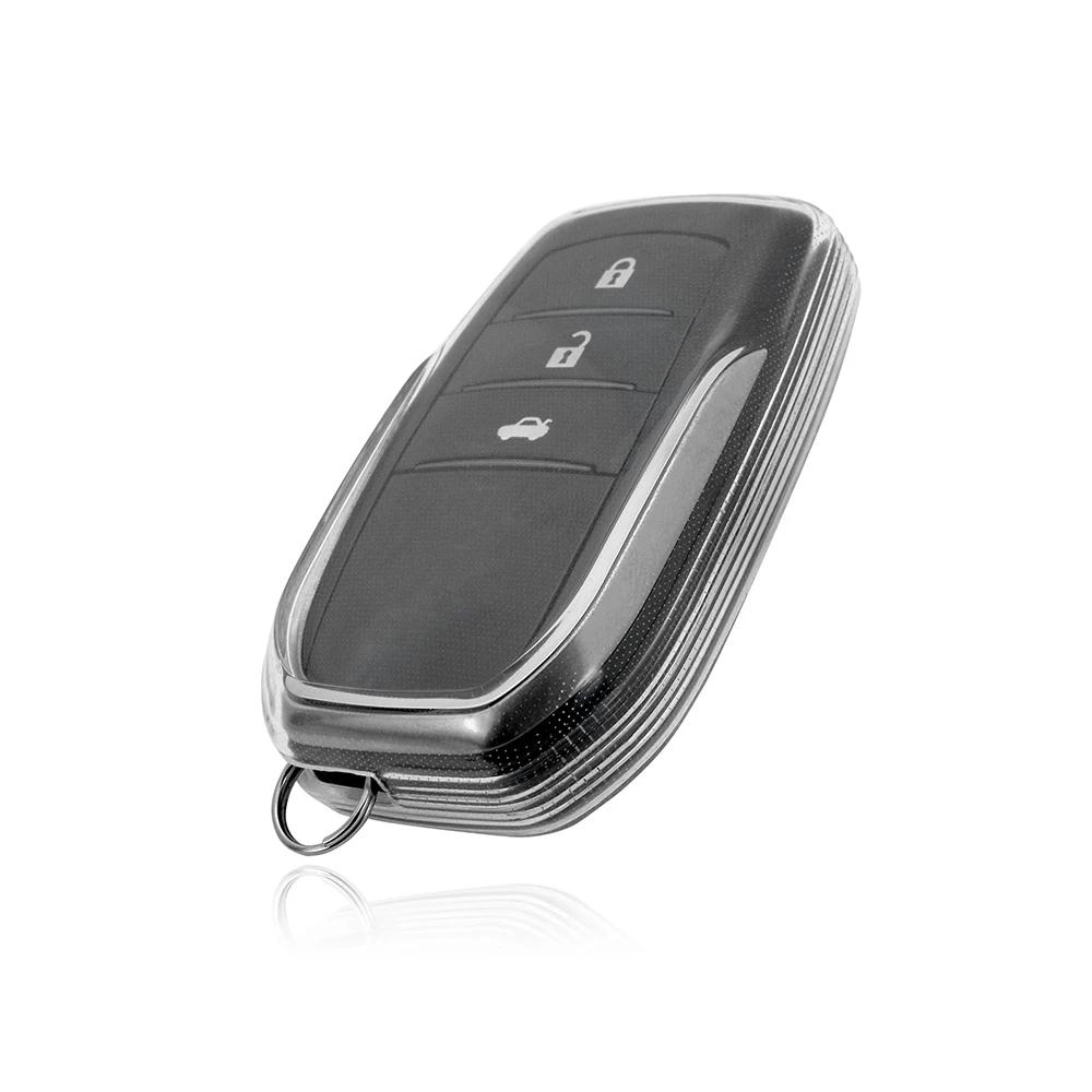 Black Transparent Key Fob Case Cover for Toyota for Sienna for Venza for Hilux Car Key Case Modification Accessories