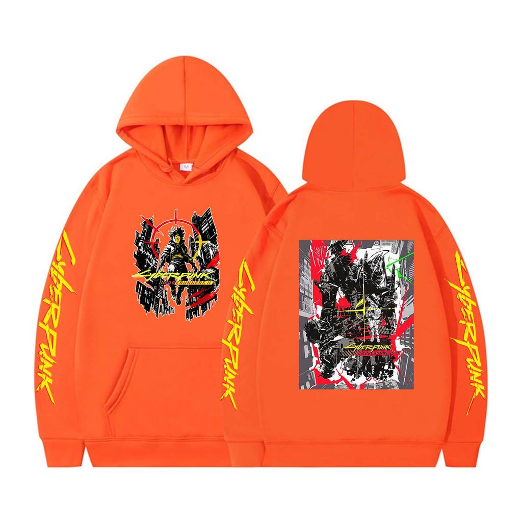 Funny Edgerunners Hoodie Men Women Long Sleeve Hip Hop Streetwear Sweatshirt Men Oversized Hoodie Vintage Fleece Sweatshirts