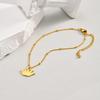 Simple Gold Plated Crown Anklet Stainless Steel Beaded Ankle Bracelet for Women Dainty Foot Chain Jewelry Summer Accessories