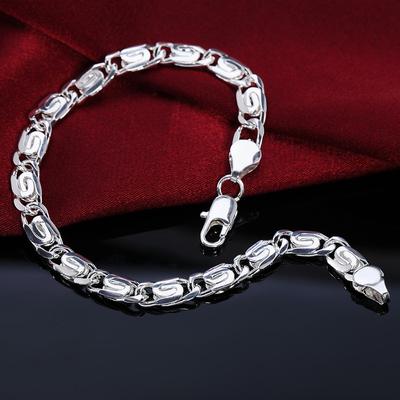 Fashion Beautiful 925 Silver Solid Bracelet for Women Men Chain Charm Classic Wedding Gift High Quality Jewelry Wholesale LH008