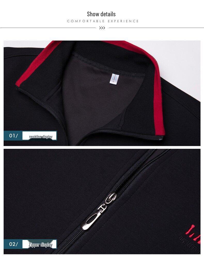 Men's Middle-Aged & Elderly Sportswear Set - Spring/Autumn Casual Two-Piece