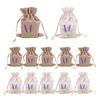 12Pcs Lavender Embroidered Bags Empty Storage Bags with Drawstring Wear Resistant Widely Used Jewelry Candy Storage Pouches