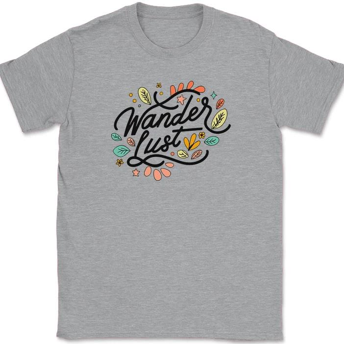 

Wanderlust T-Shirt Funny Adventure Travel RV Camping Outdoors Graphic Tee S