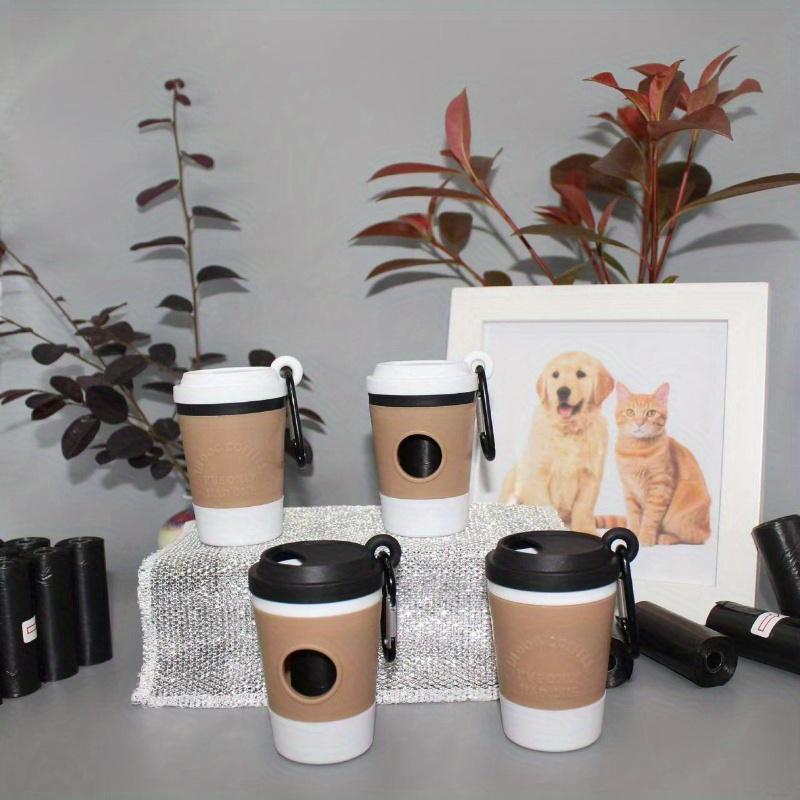 Hundekotbeutelspender, Tragbare Kaffeetassenform, Integrierte Abfallaufbewahrung | Freihand-Clip für Spaziergänge im Freien, Müllbeutelspender