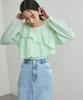 Washable Ruffle Collar Light Green [BIS] Blouse, Women's, (33)