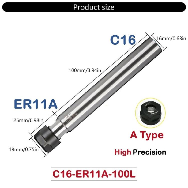 Heavy Duty Straight Shank Extension For Tool Alloy Steel 0.01mm Pulsation Control Highly Speed Milling Accessories