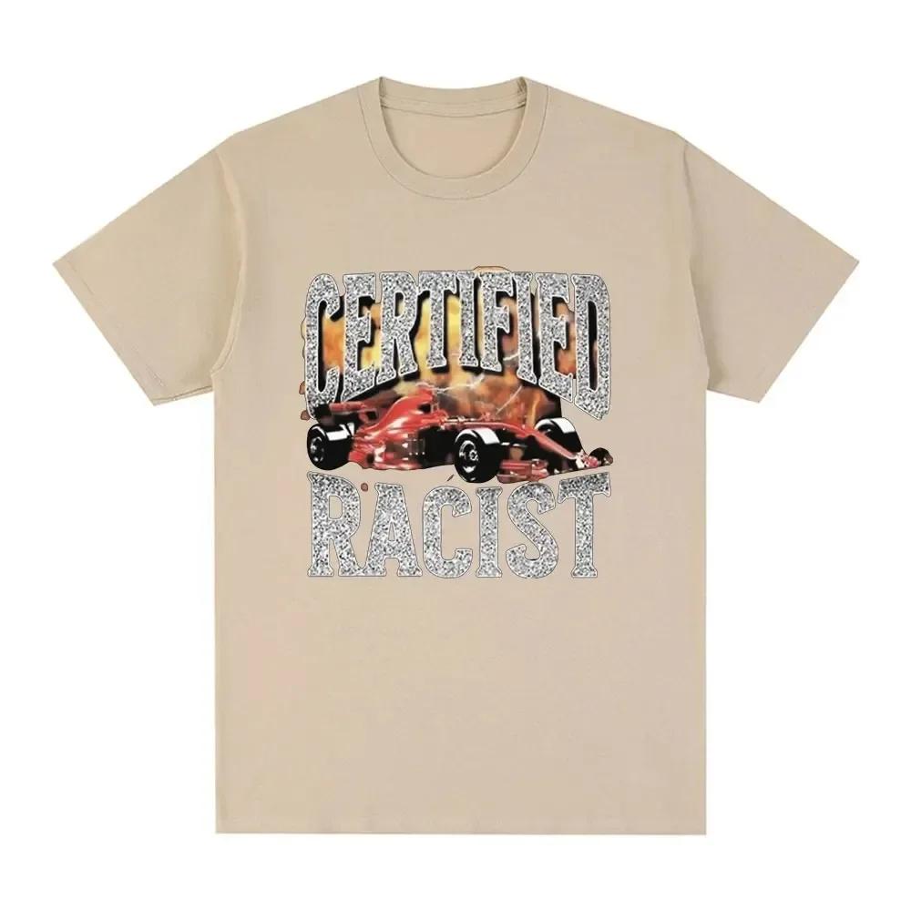 

Сертифицированная футболка с изображением гоночного автомобиля и забавной графикой для женщин, унисекс, модные винтажные футболки с короткими рукавами, повседневная футболка большого размера, уличная одежда 4XL