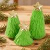 Grüne Plüsch Weihnachtsbaumschmuck Weiche Fellige Weihnachtsdeko mit Sternspitze Feiertags-Tischdekorationen Partyzubehör