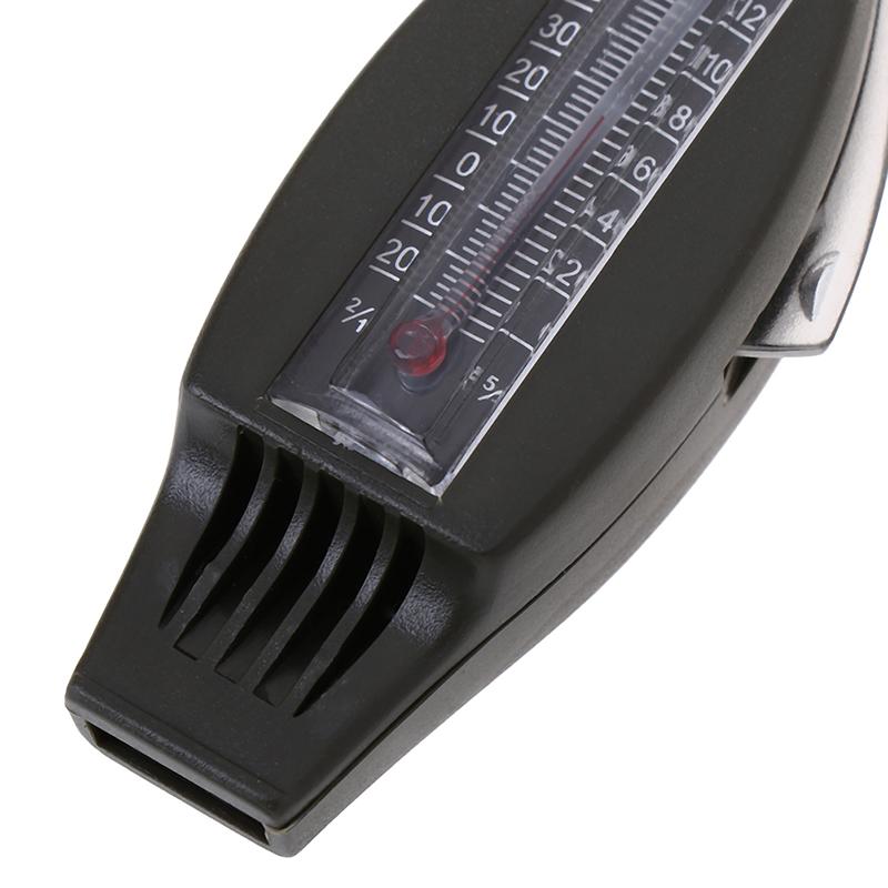 Sifflet de survie extérieur 4 en 1 Boussole Loupe Thermomètre & Porte-clés Edc