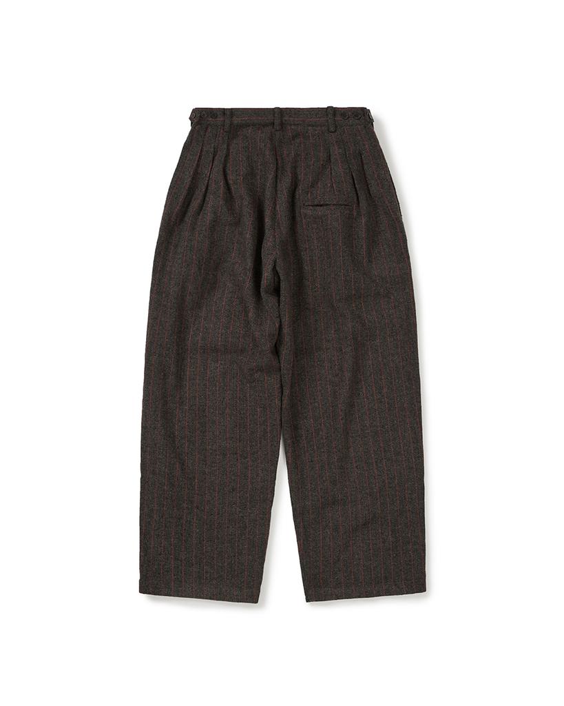 Kalagteo Wool Herringbone Pleat Pants / Brown