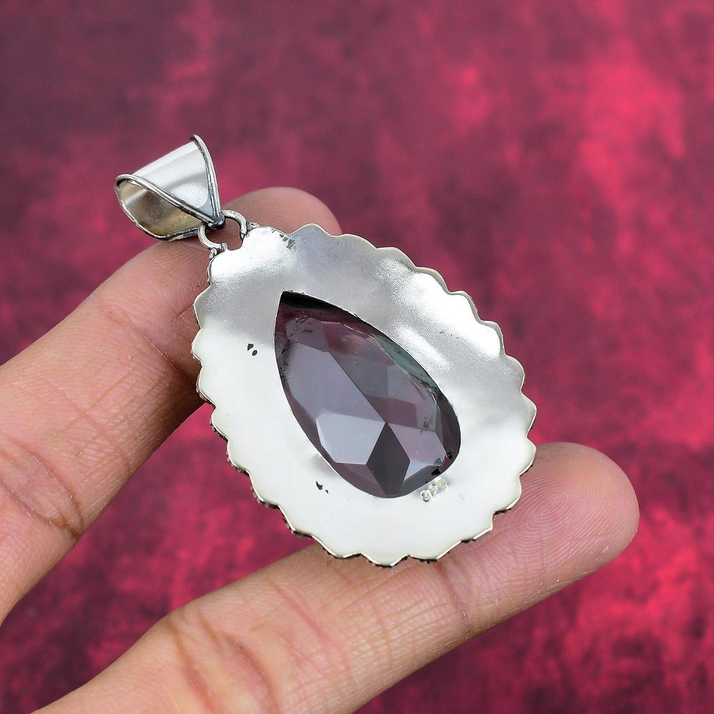 Aquamarine 925 Solid Sterling Silver Pendant, Handmade Gemstone Pendant Jewelry, Gifts For Wife Brand New Pendant