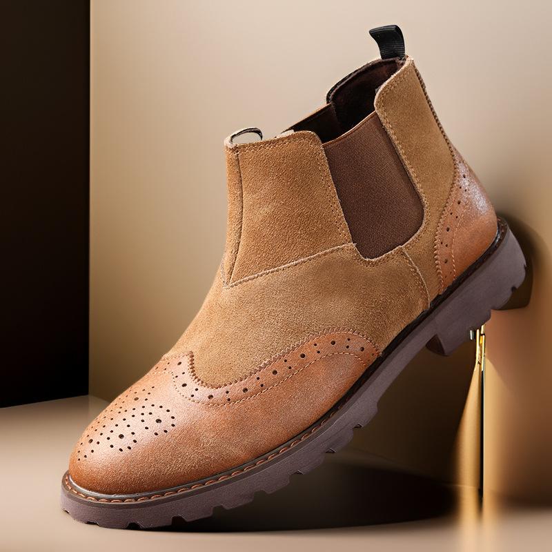 

Кожаные ботинки большого размера мужские из натуральной кожи ботинки Мартин британские повседневные короткие ботинки на одной педали ретро ботинки челси новая обувь мужская 48