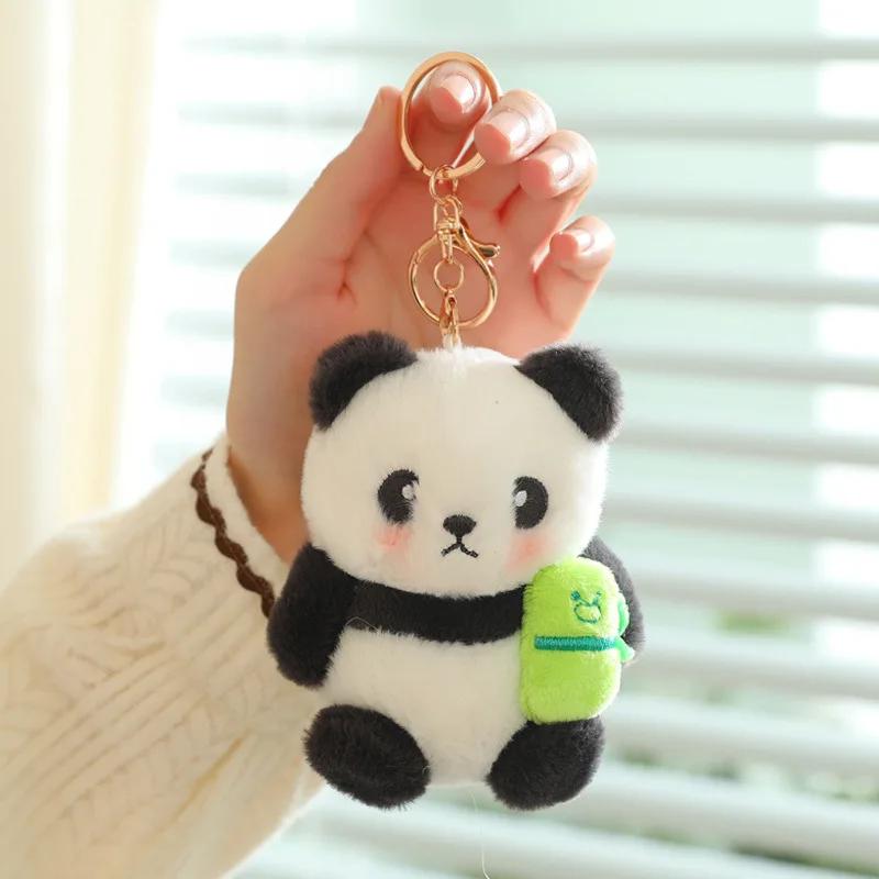 Urocza Panda Kawaii Pluszowe Zabawki Breloczek Animal Crossing Panda Wisiorek Akcesoria do Torebki Breloczek do Kluczy Samochodowych Dekoracja Torebki z Prezentem dla Chłopca Dziewczynki