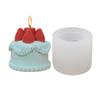 3D Strawberry Cake Shape Silicone Candle Mold DIY Handmade Chocolate Soap Plaster Epoxy Craft Making Tools Ice Cube Baking Molud