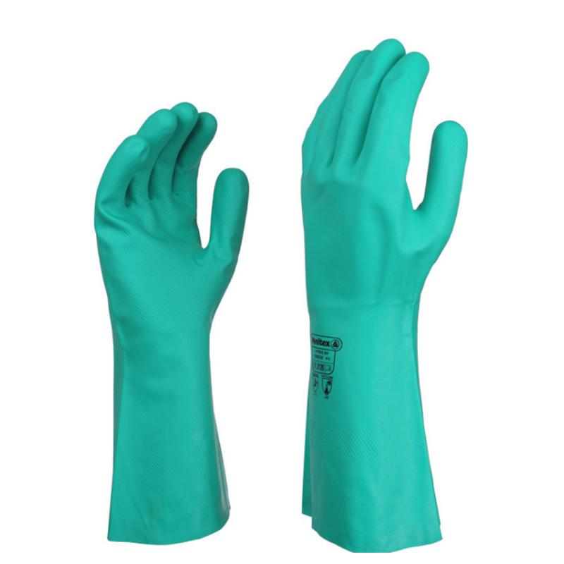 Delta 201801 Nitrile Rubber Gloves - Acid & Alkali Resistant, Wear-Resistant, Food-Grade Protection for Work & Housework