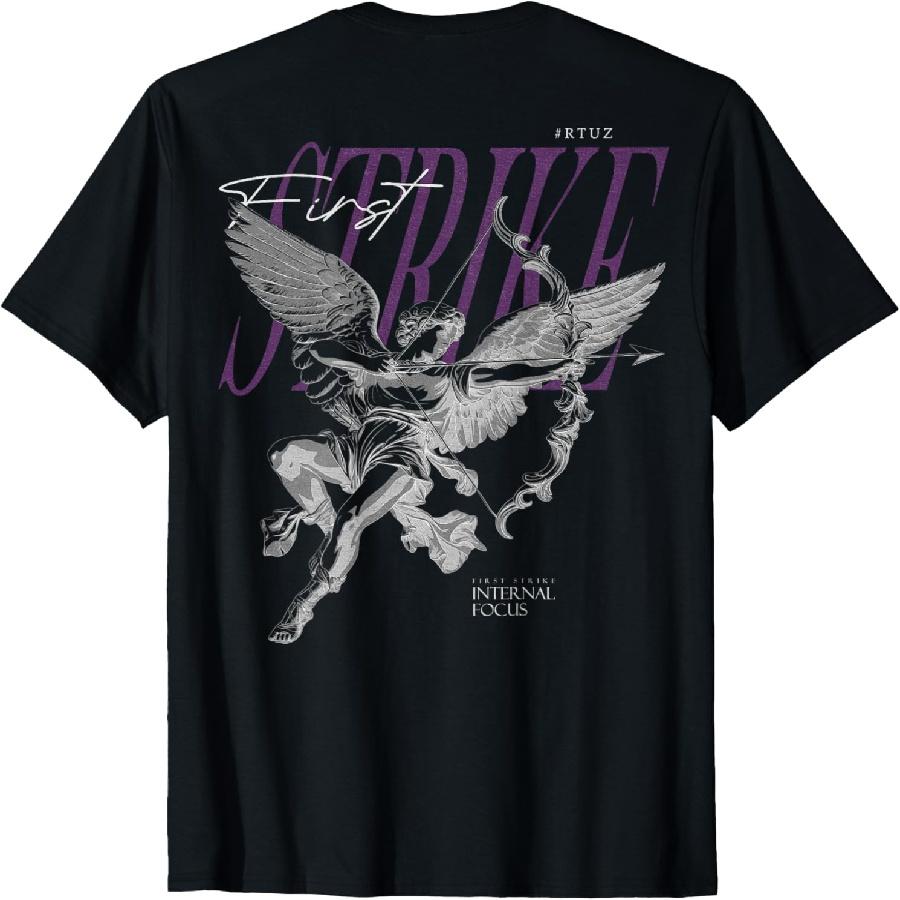 Modern hip hop vintage Angel urban back print streetwear T-Shirt, Small S