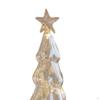 Glass Christmas Tree with Lights Tabletop Xmas Night Light Figurine Ornament for