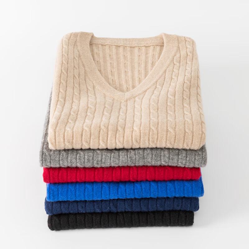 Hengyuanxiang Women's Pure Cashmere V-Neck Pullover Vest