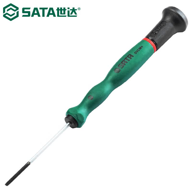 SATA Прецизионная шлицевая отвертка зеленая/черная