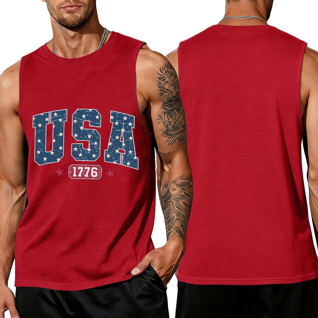 Men's Sleeveless Tank Top Casual Loose Fit Summer Daily Wear Lightweight Breathable Fabric Printed Design