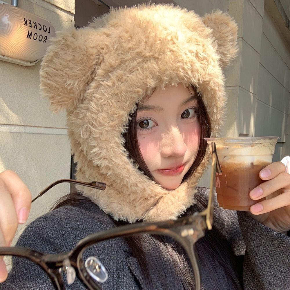 Thickened Winter Beanie Ear Protection Hat Fluffy Hat Leisure Winter Plush Hat Children