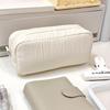 Xiaohongshu Snowflake White Pencil Case: Large Capacity, Solid Color, Student Stationery Bag