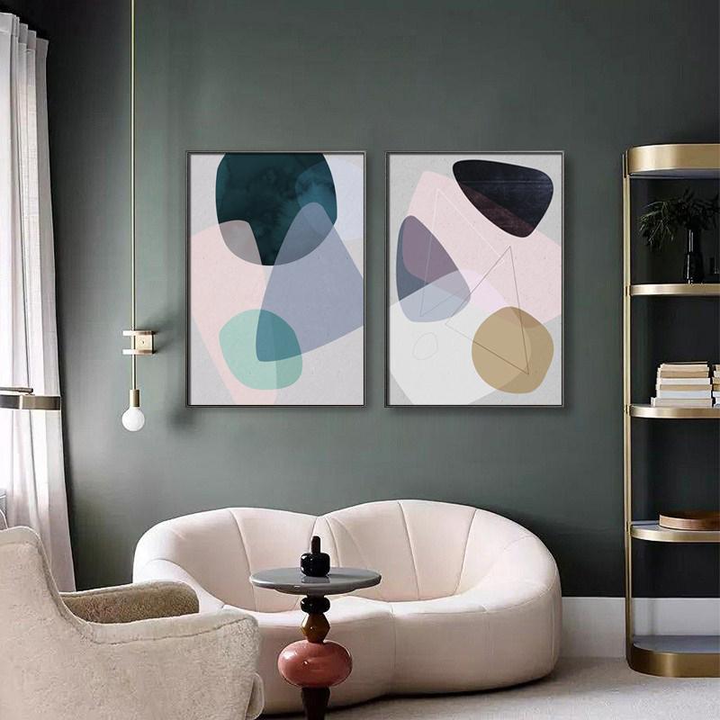 Nordic Abstract geometry Wall Art Canvas Poster and Print Canvas Painting color Decorative Picture for Living Room Home Decor