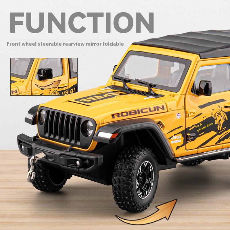 1/24 Jeep Dual-form Alloy Model, Cool Sound and Light, Four-wheel Shock Absorption, Exquisite Desktop Ornaments