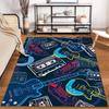 Music-Themed Carpet with Guitars, Cassette Tapes, and Sneakers Design Suitable for Use As an Anti-slip for Living Room Bedroom Sofas