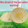 Rainproof Hand-Woven Bamboo Straw Hat, Large-Brimmed Farmer's Sun Hat for Field Work, Sun Protection, and Fishing.