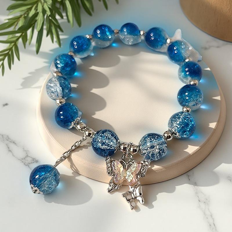Summer Special Two-Tone Glass Beads Floral Bracelet – Luxurious & Soft Design for Women and Students