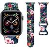 Sport Watch Bands Compatible with Apple Watch Band 38mm 40mm 41mm for Women Men, Adjustable Soft Silicone Replacement Smartwatch Wristband for iWatch