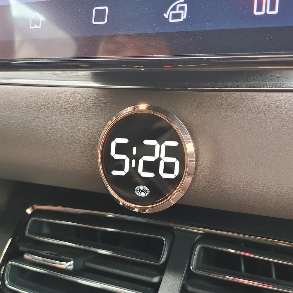 LED Luminous Car Clock Automobiles Internal Stick-On Mini Digital Clocks Auto Ornament Accessories