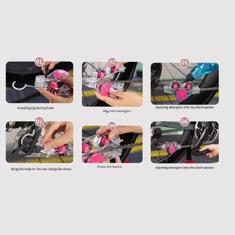 Pack of 2 Automatic Bicycles Chain Washers Easy To Use Design Removes Dirty Grime Suitable for Multiple Bikes Styles
