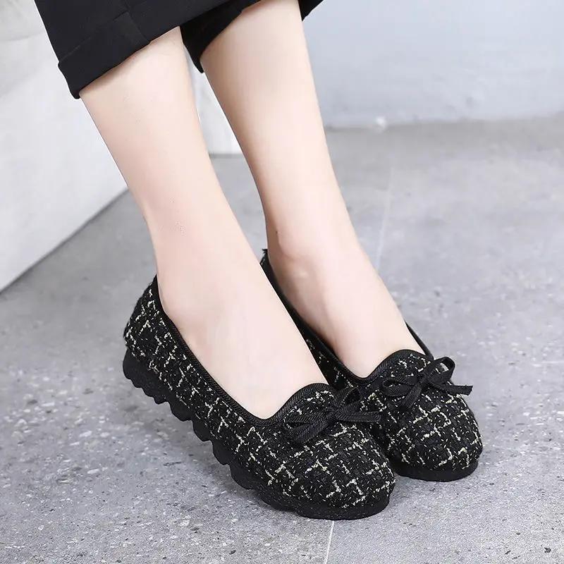 Fashion 2025 New Designer Luxury With Bow Slip On Women's Shoes Walking Cheap Fashion Deals Comfortable and Elegant Y2k Ladies Footwear