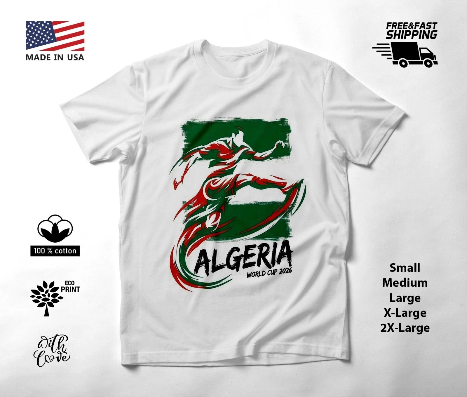 ALGERIA - NEW World Cup 2026 Football Soccer Fans T-Shirt Tee Shirt XXXXL