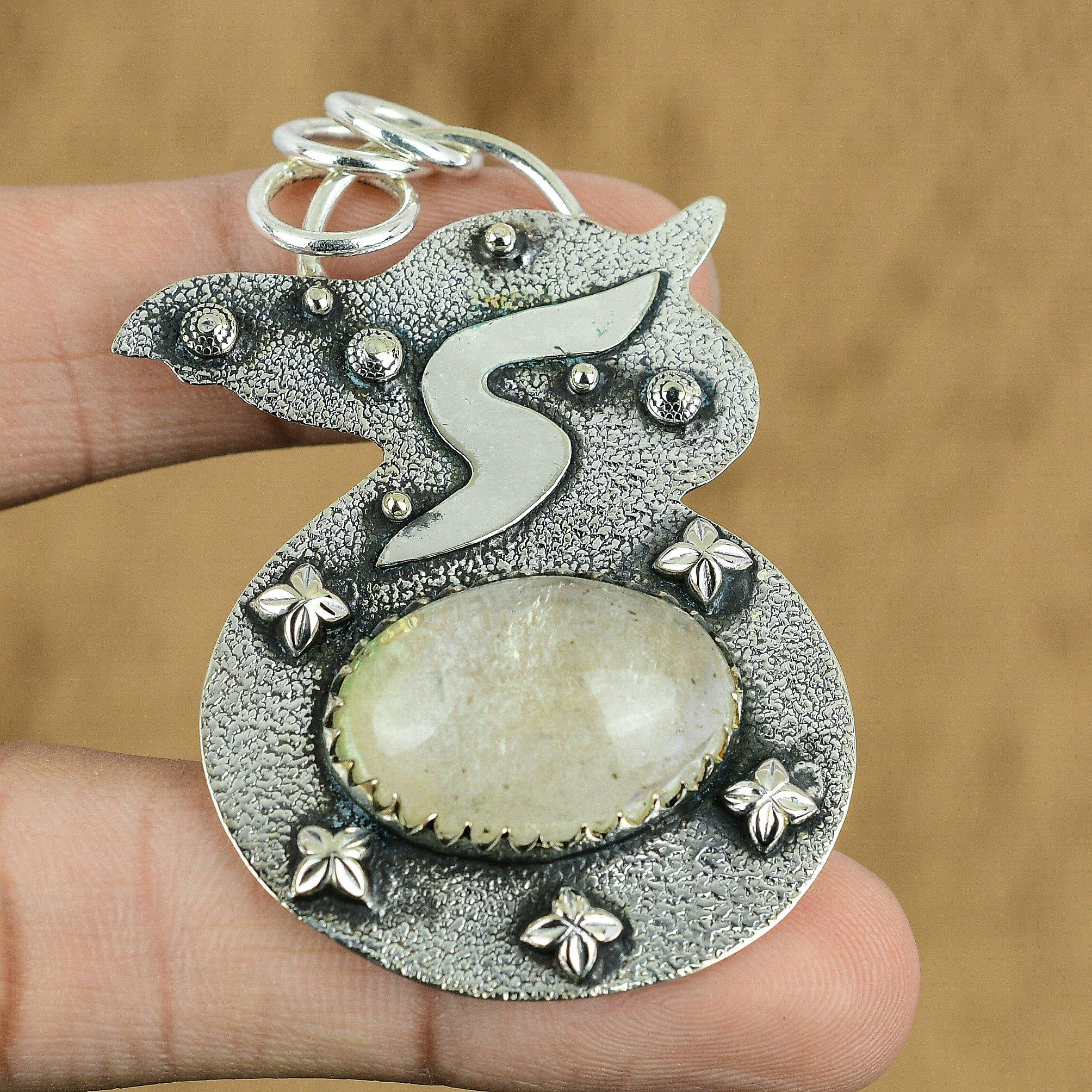 

Natural Garden Quartz Gemstone Pendant 925 Sterling Silver Indian Jewelry