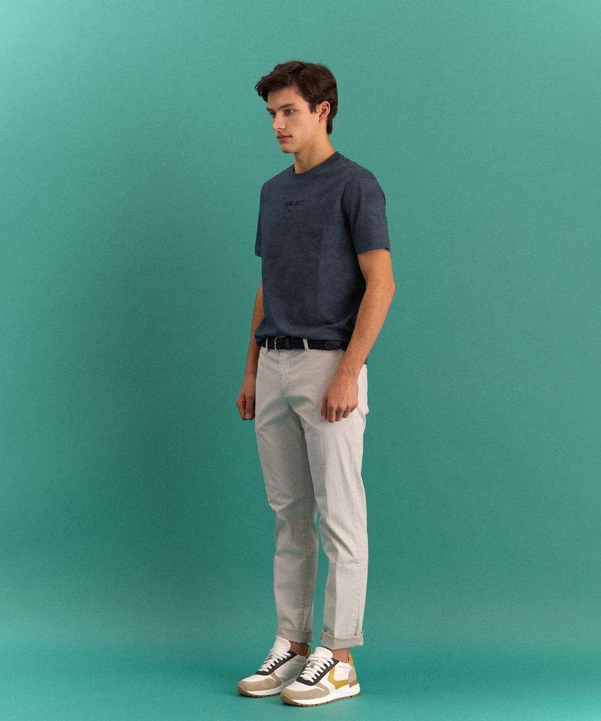 PANICALE Light Gray Micro Pattern Cotton Blend Pants