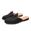 Men Fashion Slippers Men One Step Casual Comfortable Half Dragged Small Leather Shoes Men Outdoor Business Slippers Size 38-44