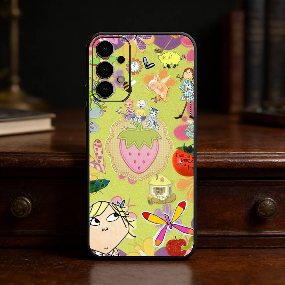 

C-Charlie And L-Lola Anime phone Case For Samsung S25,24,21,22,23,30,Ultra,20,Plus,Fe,Lite,Note Soft Black Cover Samsung S24Plus
