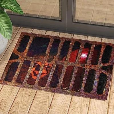 Halloween Fun Clown Carpet Floor Mat Outdoor Door Mats Foot Mat Well Cover Horror Ghost Face Entry Door Mat
