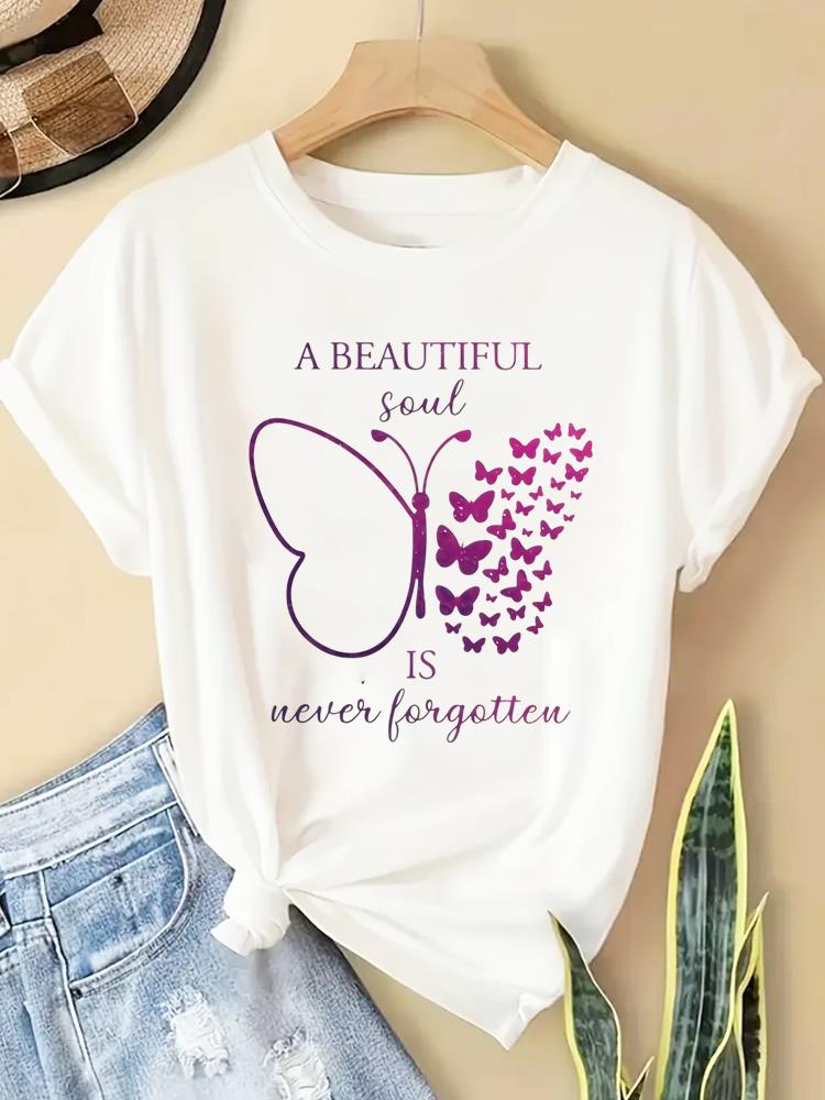(Asian Size) letter trend cute Women Casual Short Sleeve T  Tee Top Clothing Shirt Fashion Printed Lady Female Graphic T-shirts