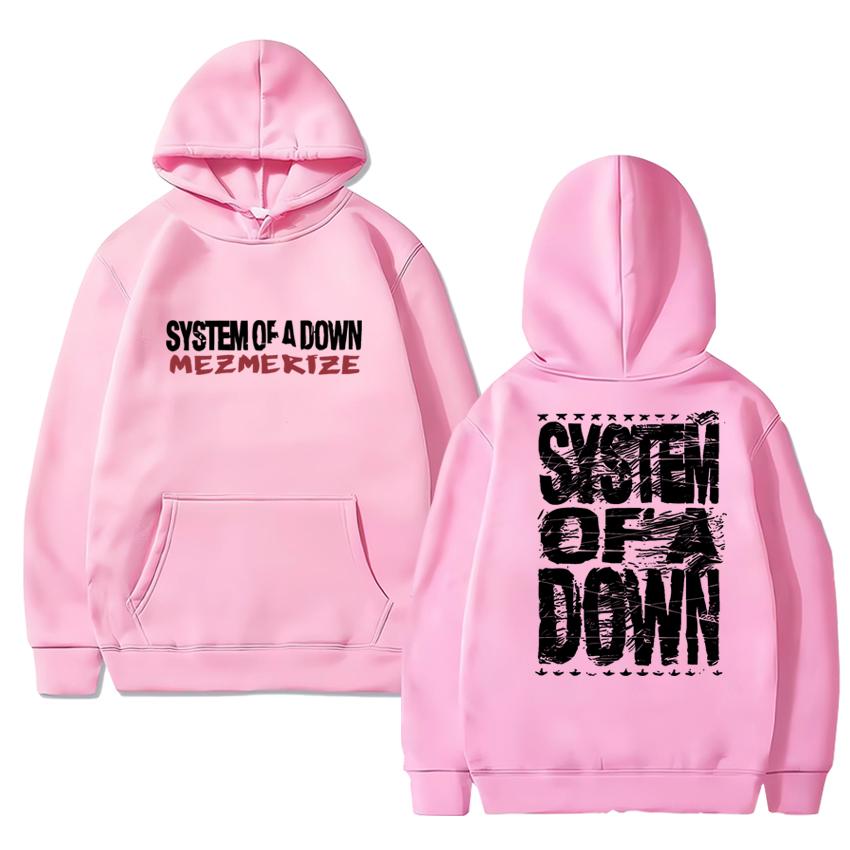 Rock band System of A Down Mezmerize 2025 Album Vintage metal streetwear Unisex hip hop Casual Hoodie Unisex Fleece pullover